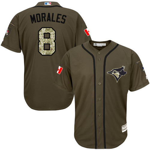 Blue Jays #8 Kendrys Morales Green Salute to Service Stitched MLB Jersey